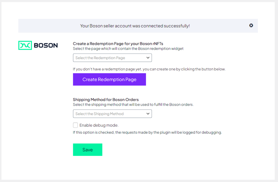 Create redemption page